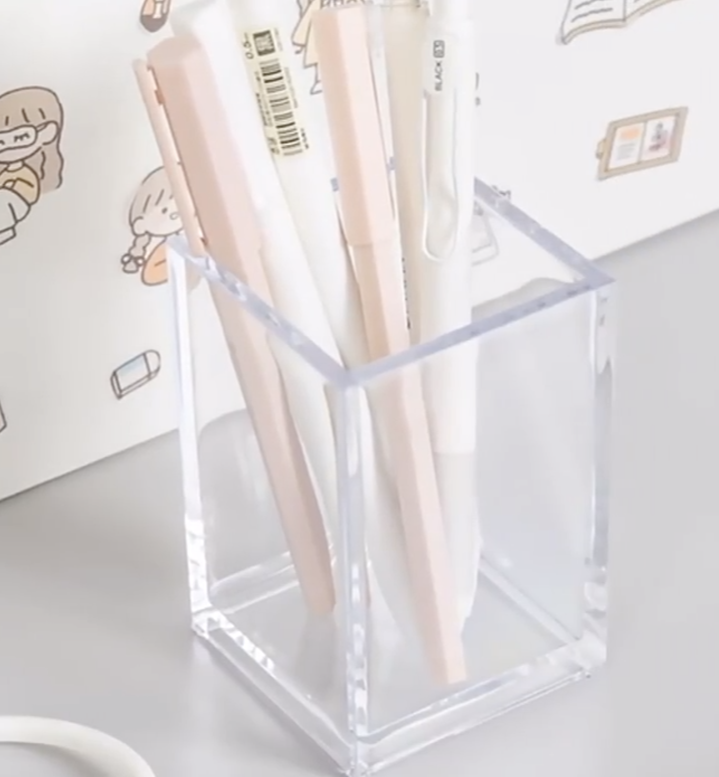 Clear Acrylic Pencil Pen Holder Cup Makeup Brush Storage Organizer 3