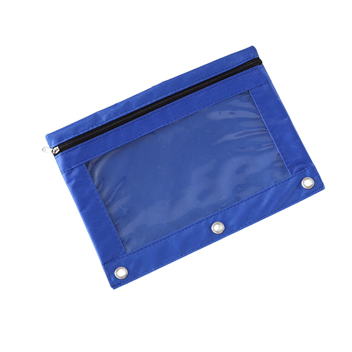 3 Ring Binder Oxford Zipper Pencil Pouch With PVC Window 3