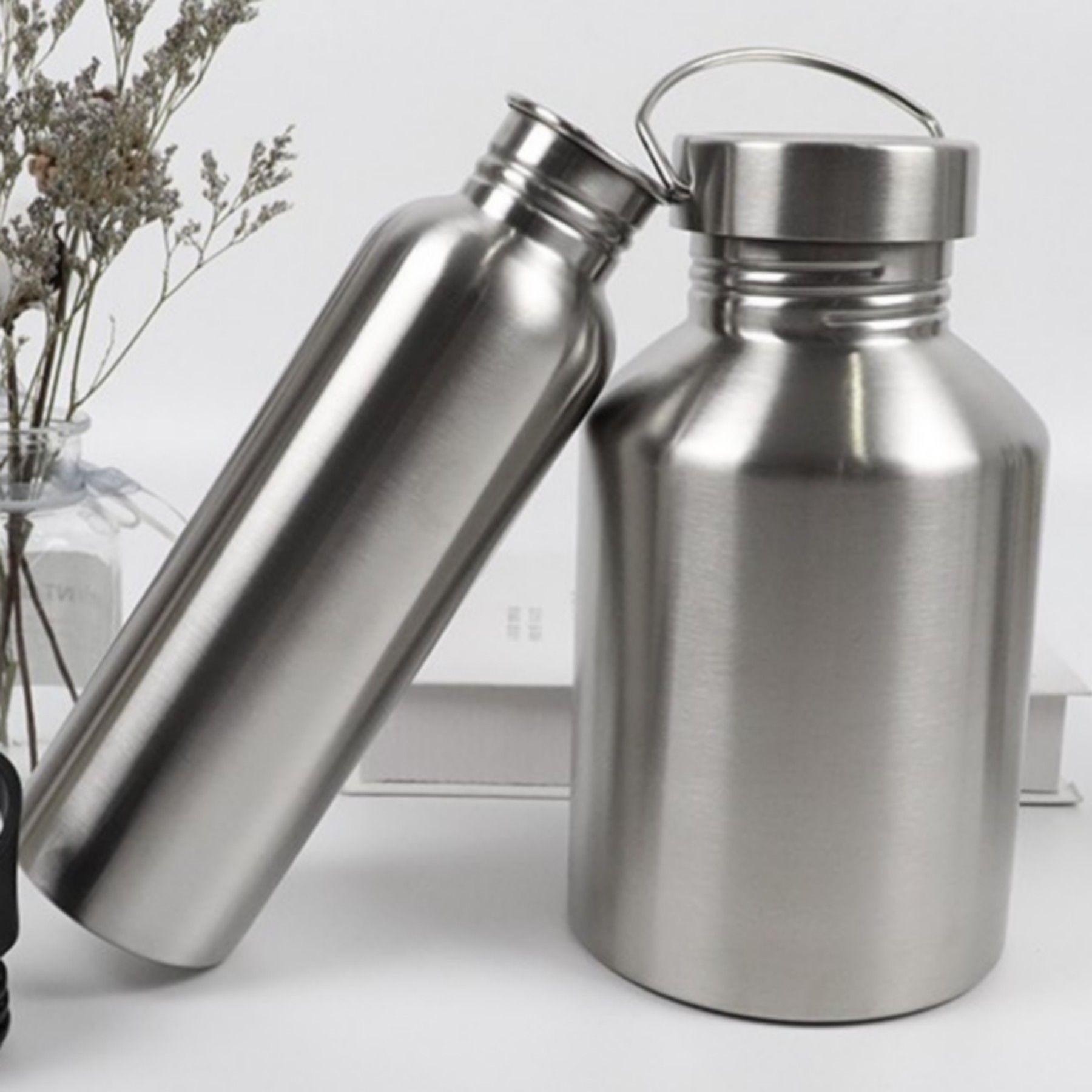 33 Oz Food Grade Single Walled Stainless Steel Water Bottle, custom water bottle with logo imprint 2