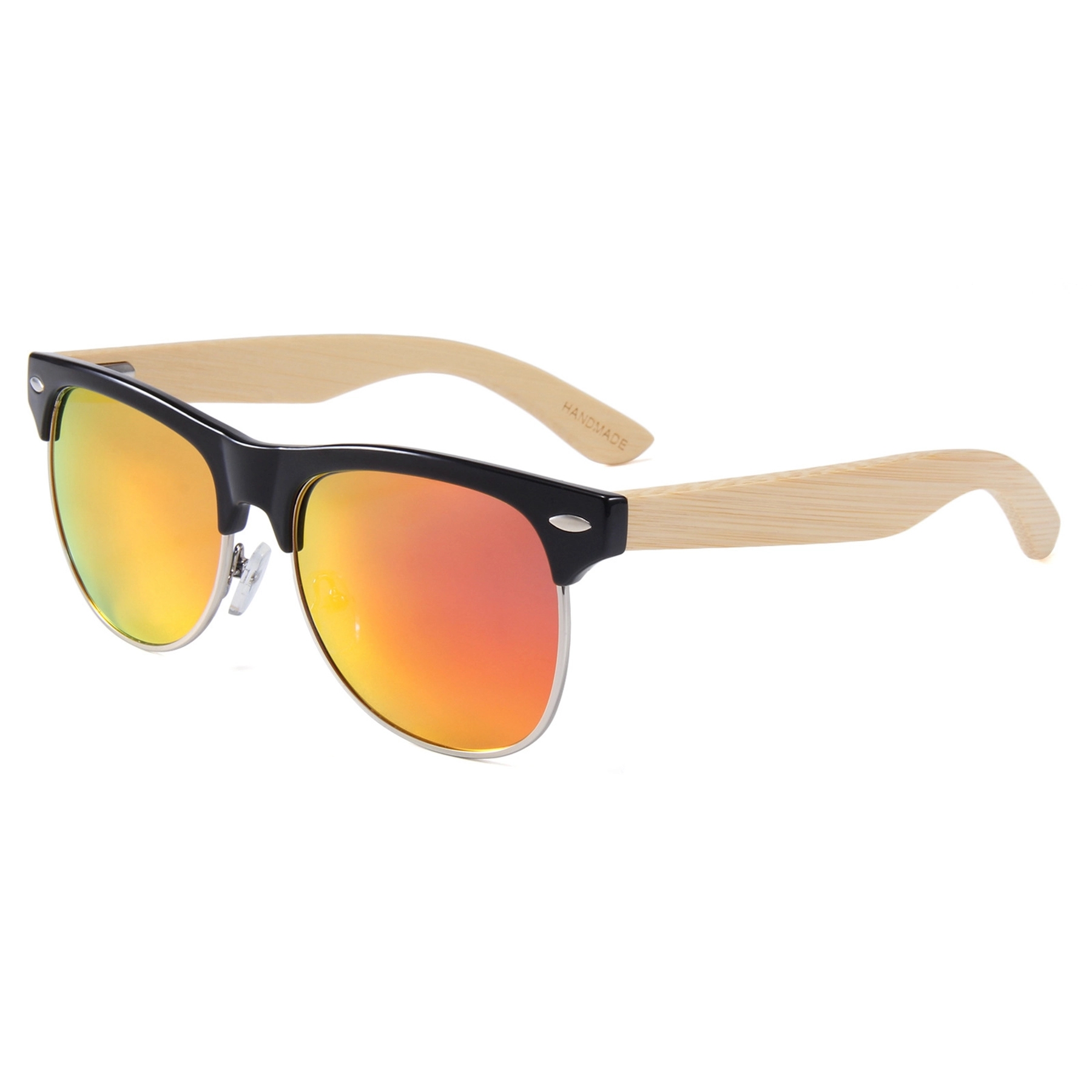 Half Frame Wooden Polarized Sunglasses 3