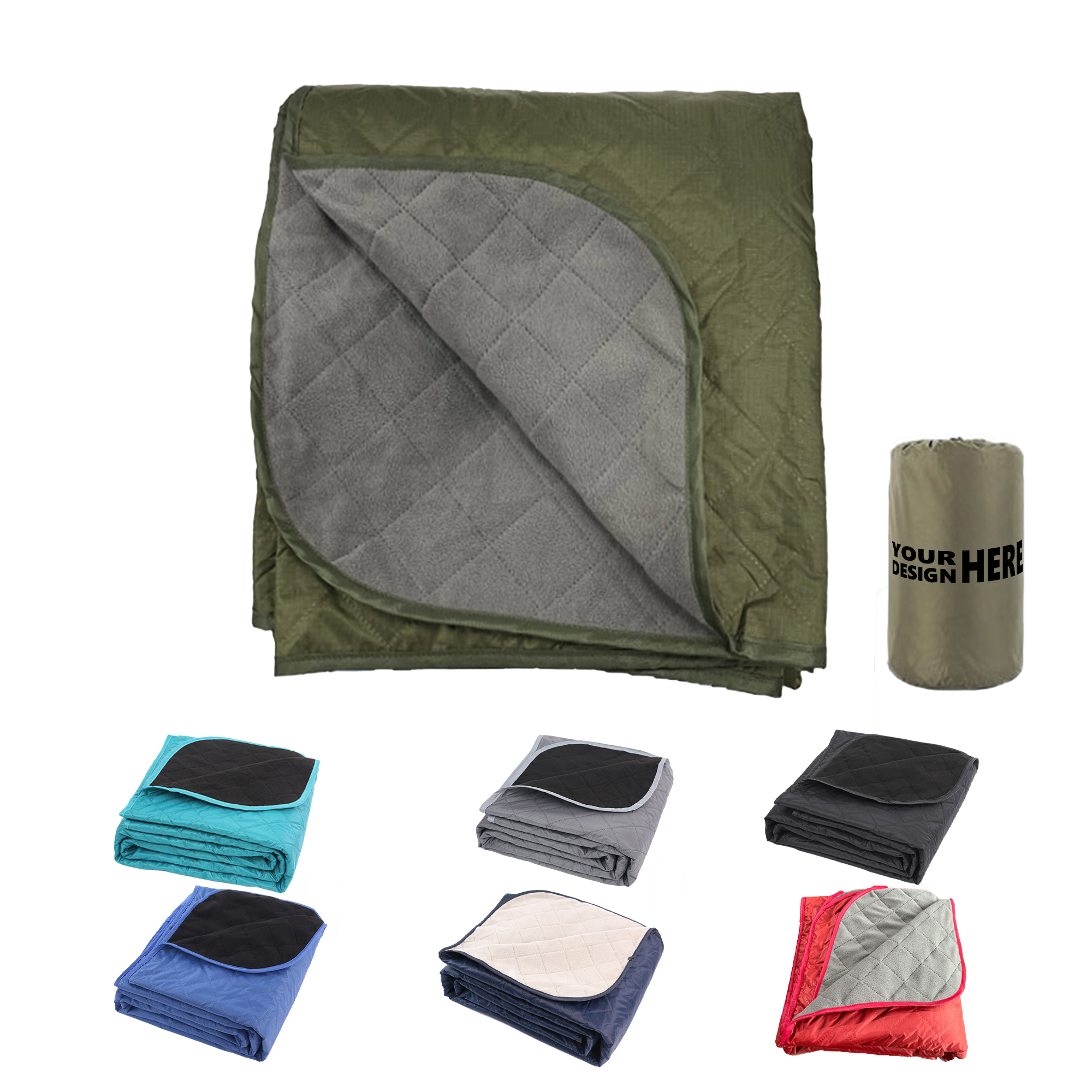 Outdoor Waterproof Fleece Polyester Camping Blanket 2