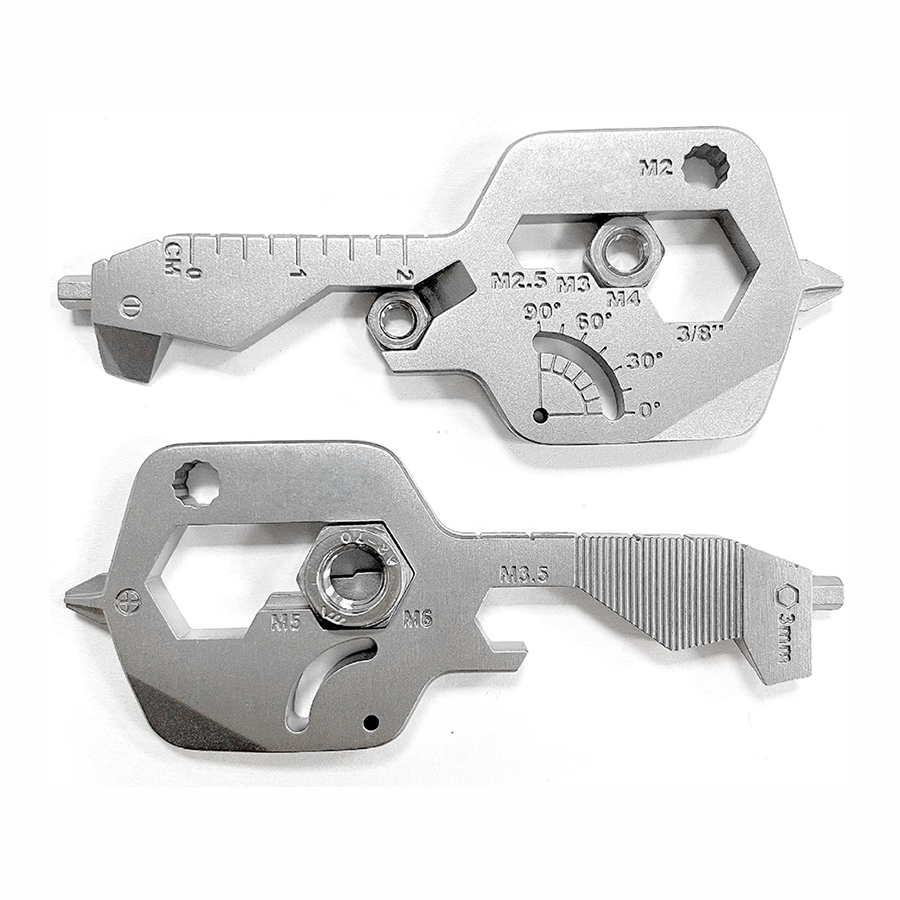 GearCard 20-in-1 Smart Key Multi-Tool – Stainless Steel EDC Keychain Tool with Wrenches & Openers 8