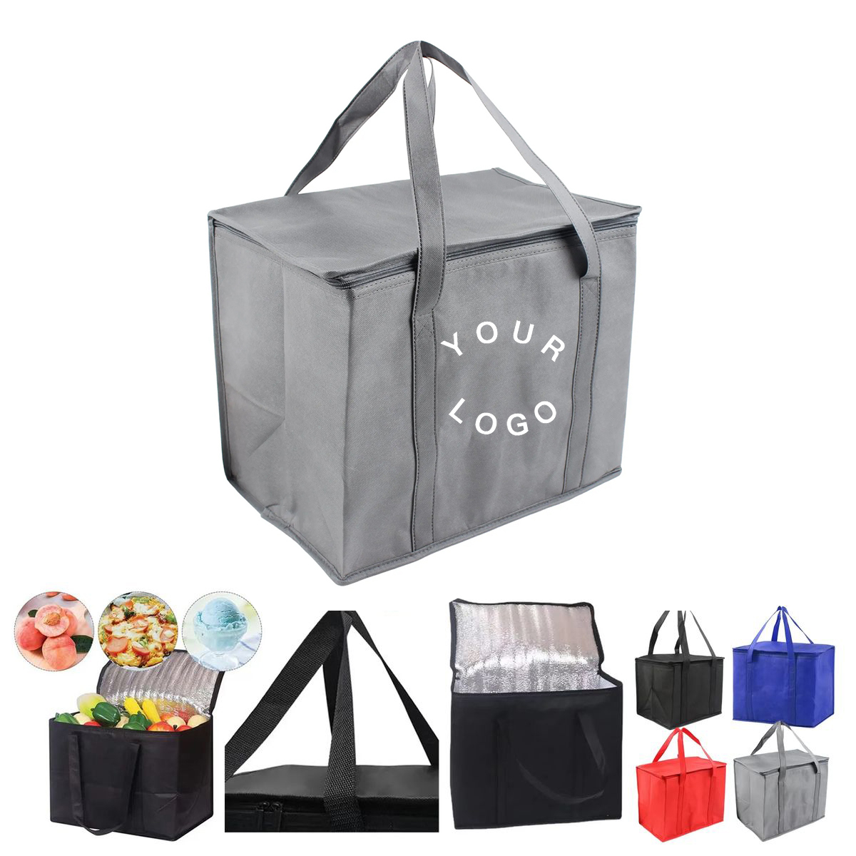 Insulated Grocery Bag with Zippered Top Closure 5