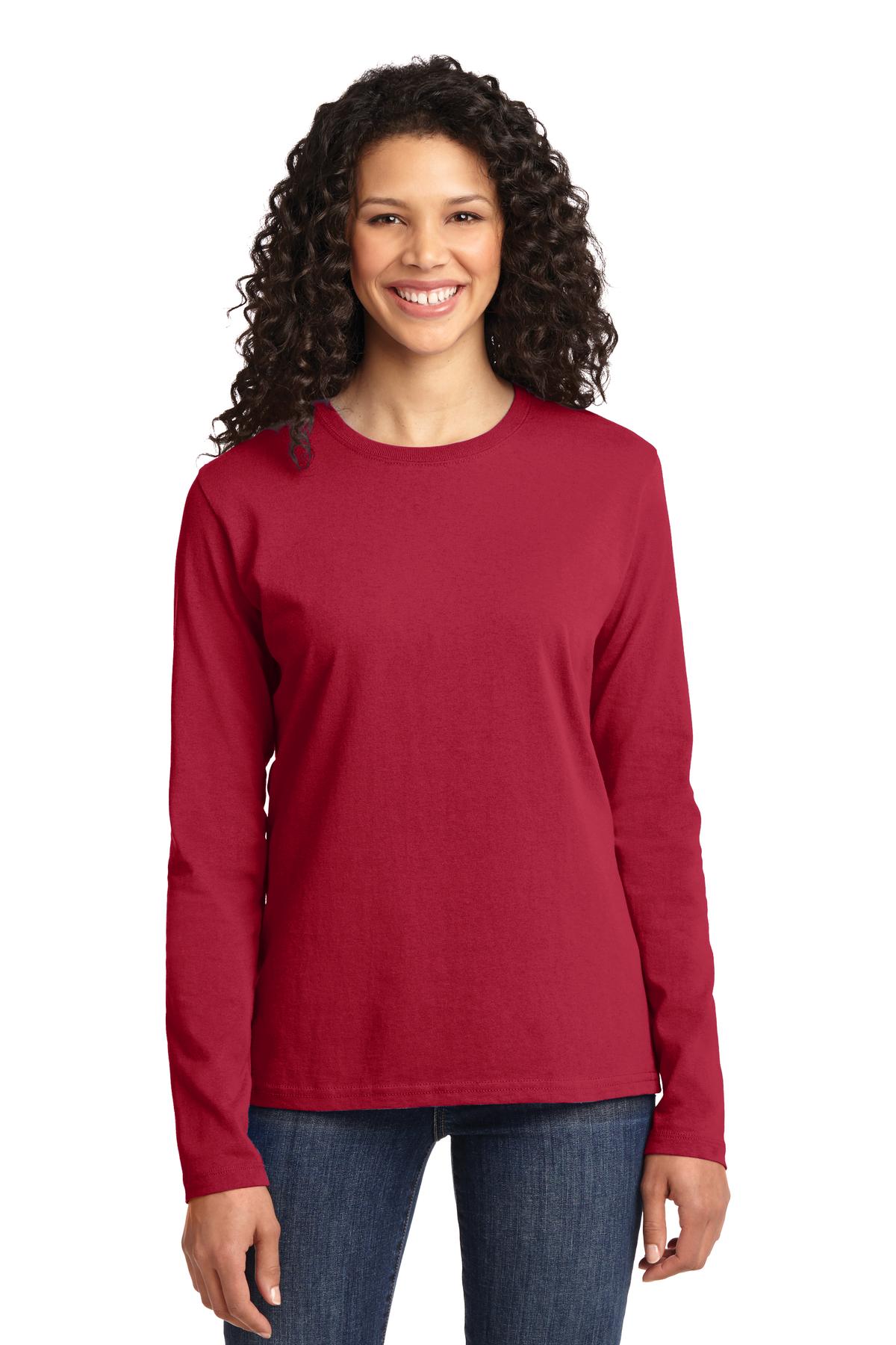 Port & Co Women's Long Sleeve Core Cotton Tee. LPC54LS 117