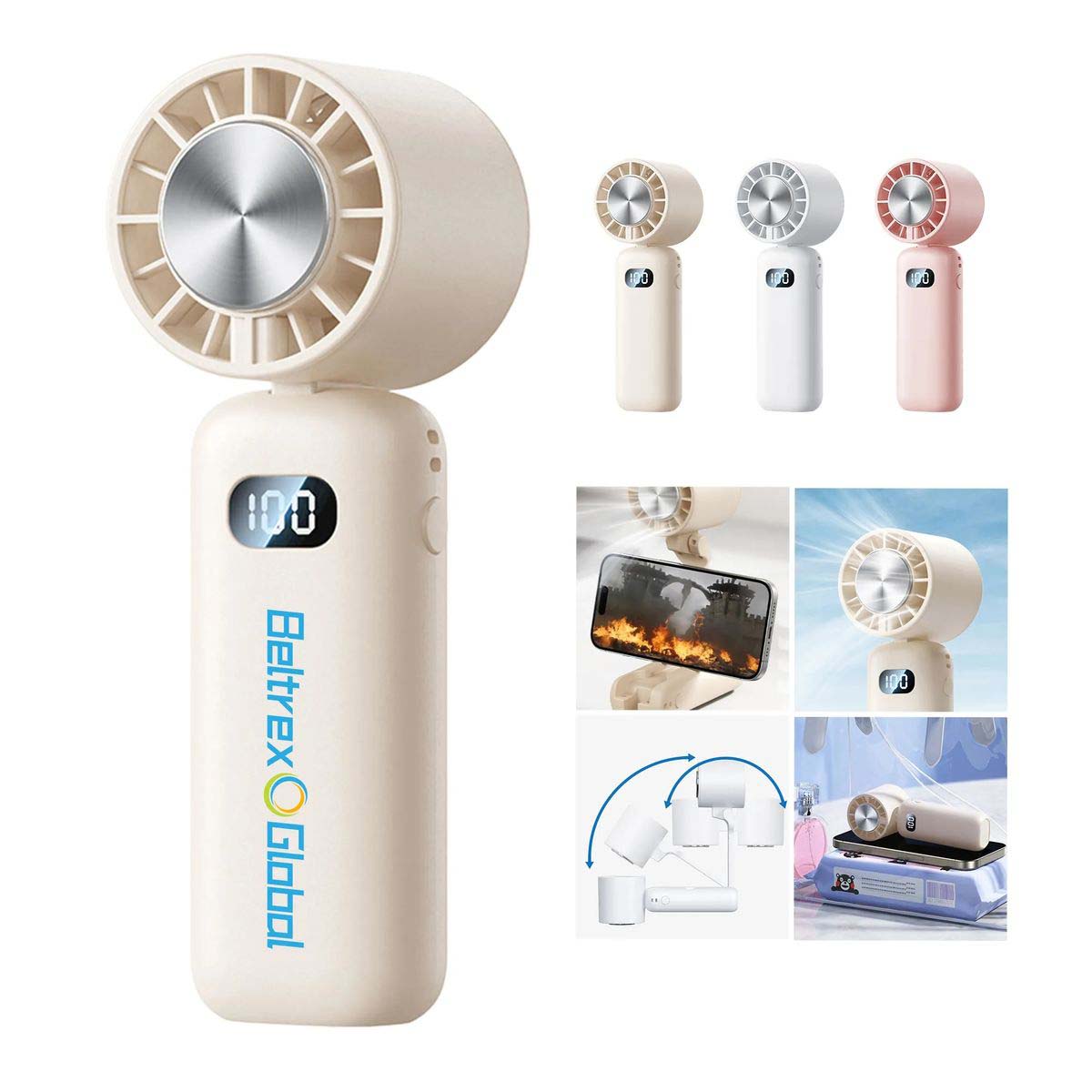 Rechargeable Fan with 4000mAh Battery and 5 Speeds 5