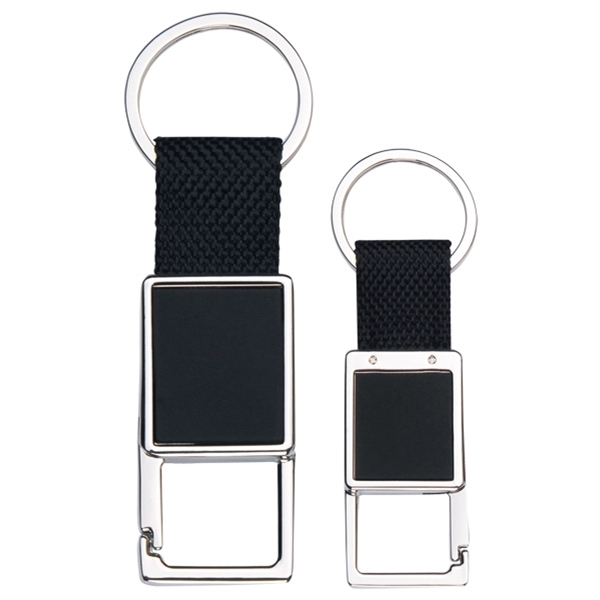 Snap On Double Sided Square Metal Key Chain 2