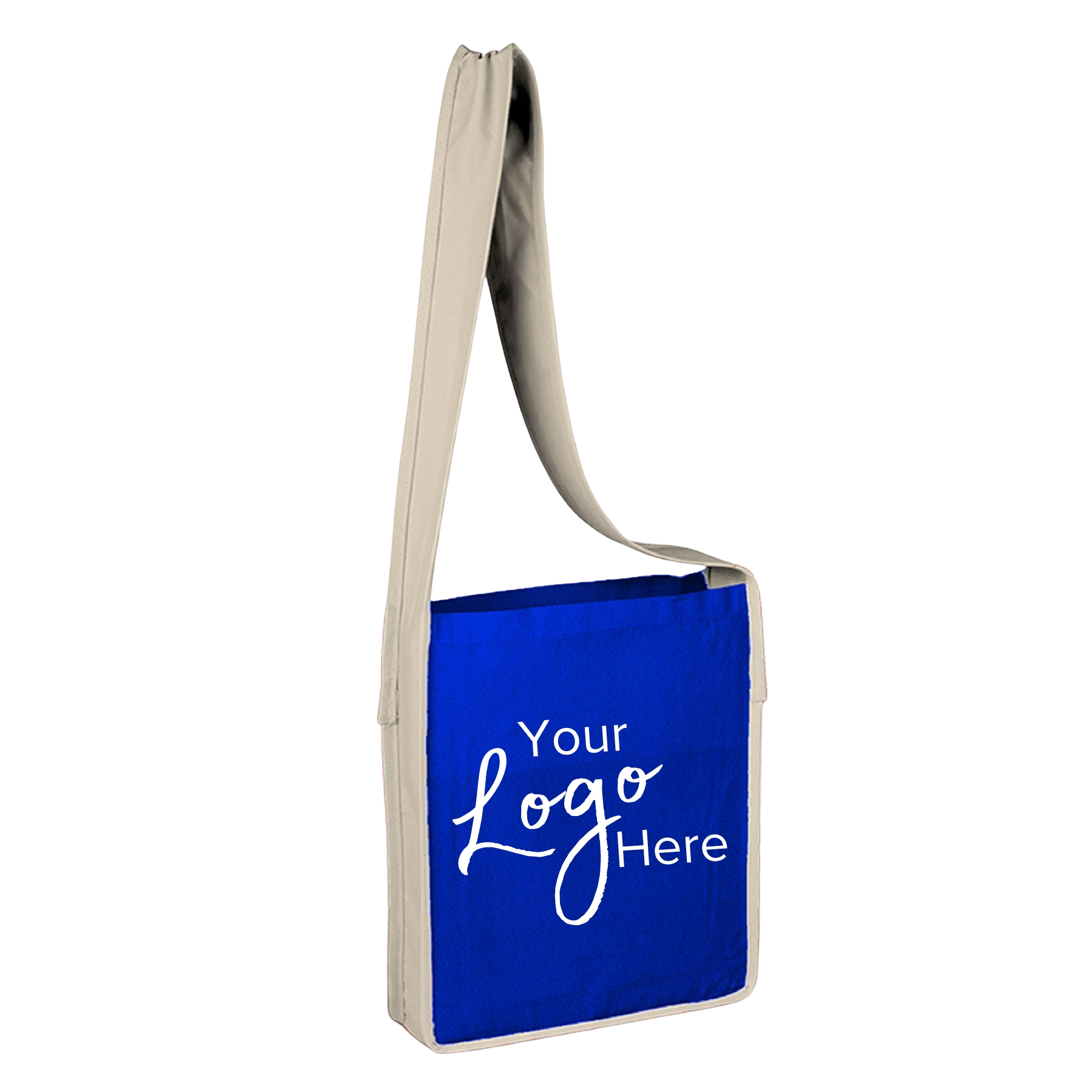 Sling Tote 12"W x 15"H x 3" Gusset Bag with Natural Handles 9