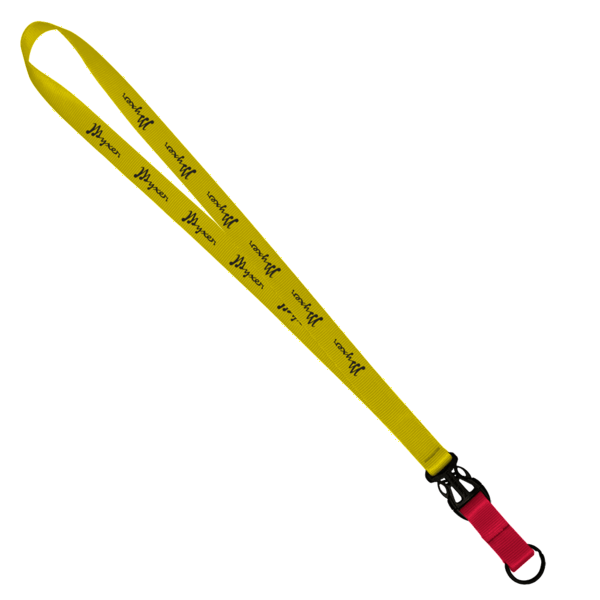 3/4" Multi color (Top and bottom) Nylon Lanyard with Plastic Slide Buckle R 287