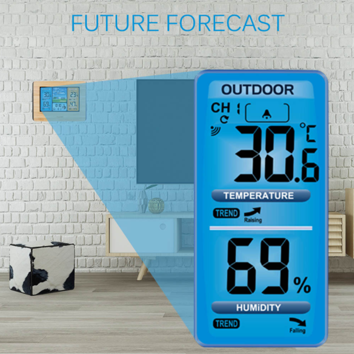 Wireless Colorful Display Weather Station with Outdoor Sense 3