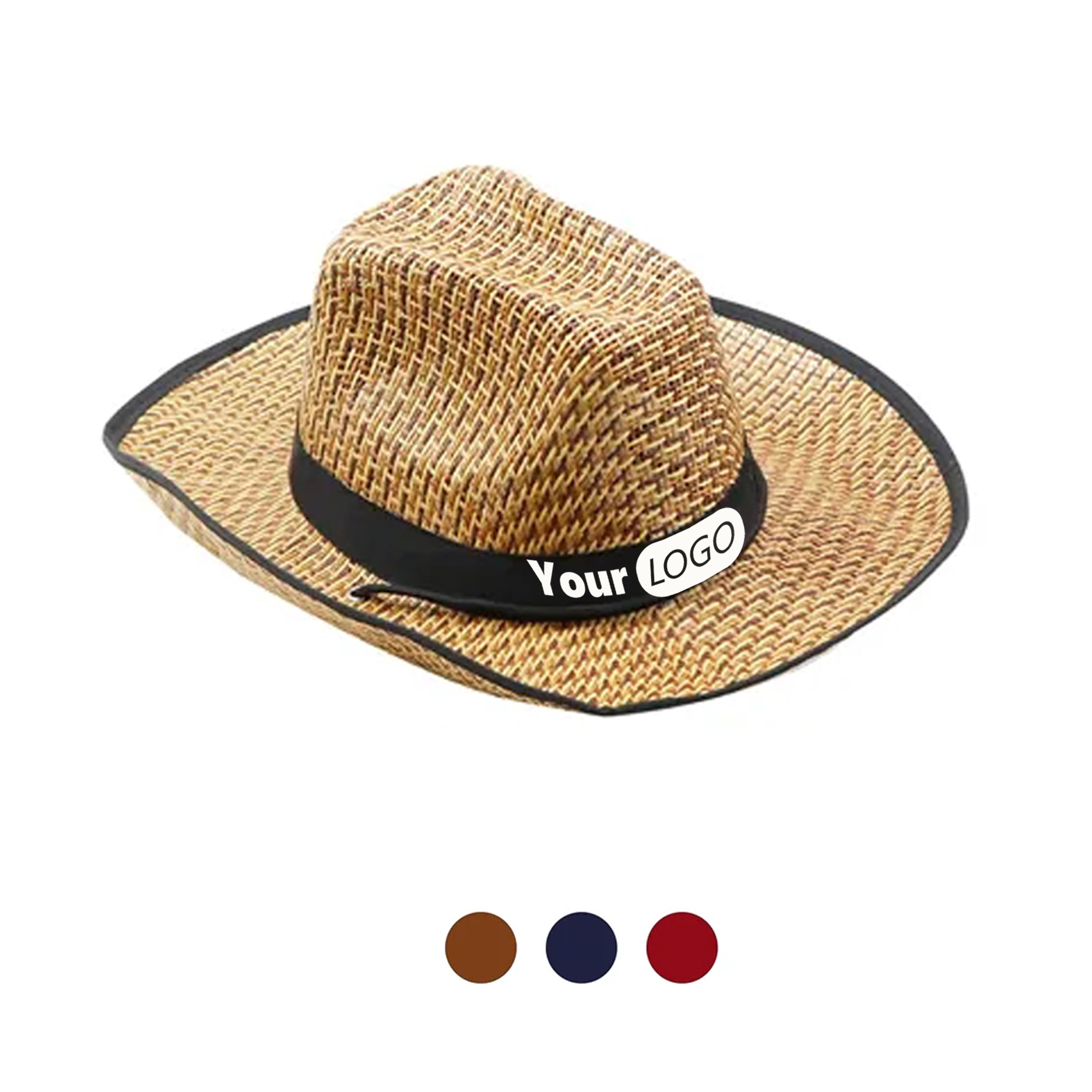 Outdoor Band Sun Protection Straw Cowboy Hat 2