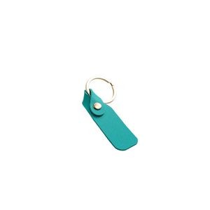 Sleek Rectangle PU Leather Simple Keychain 16