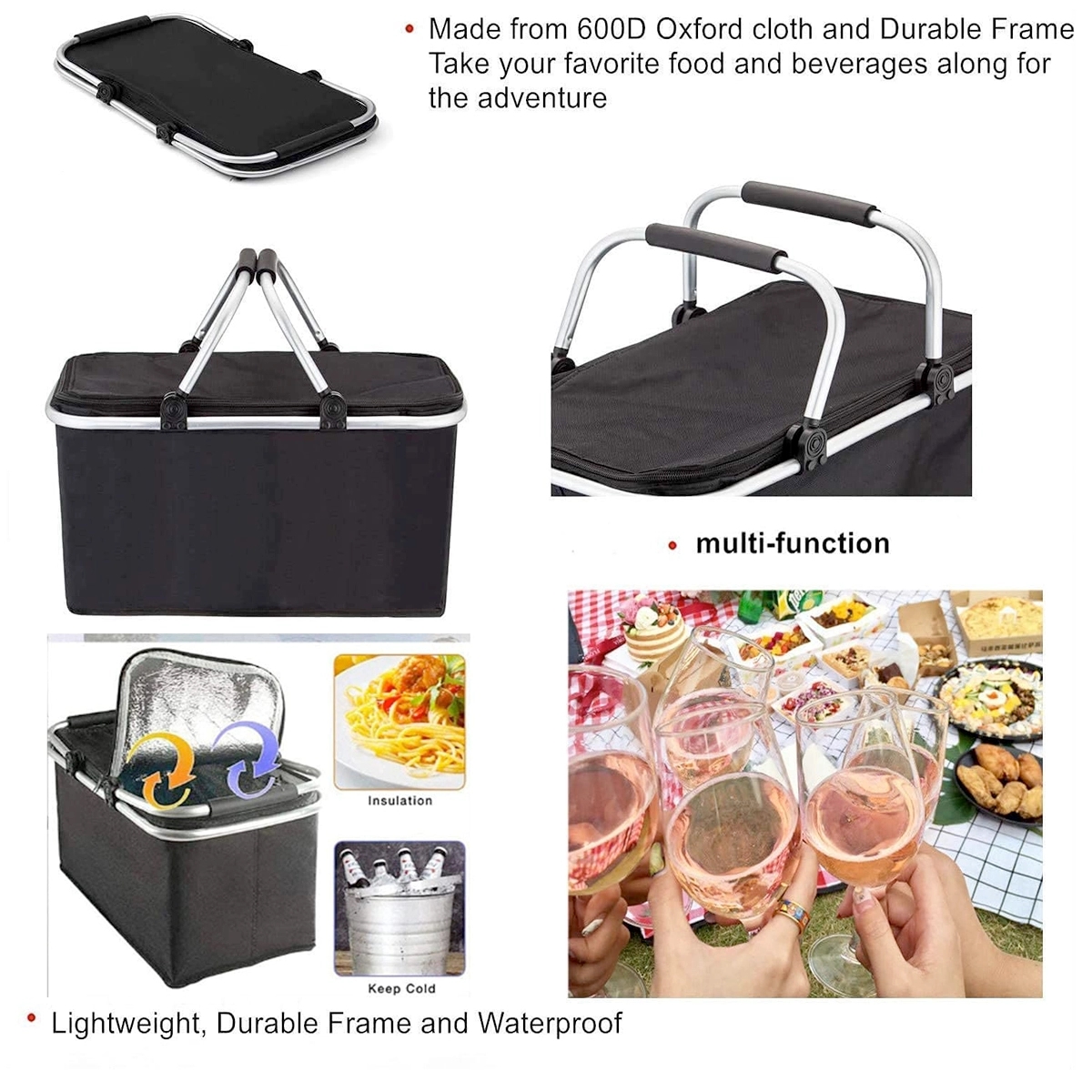 Insulated Cooler Picnic Basket 1