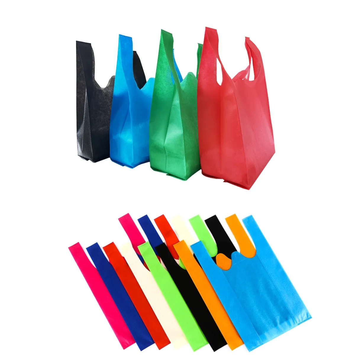 Portable Non-Woven Vest Grocery Tote Bag 2