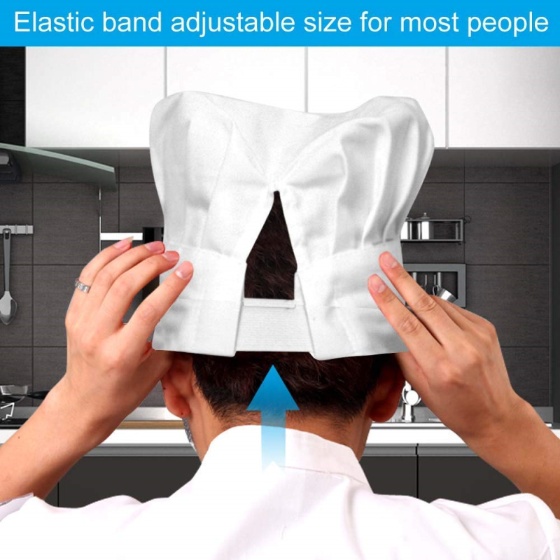 Adjustable Elastic Baker Chef Hat 2
