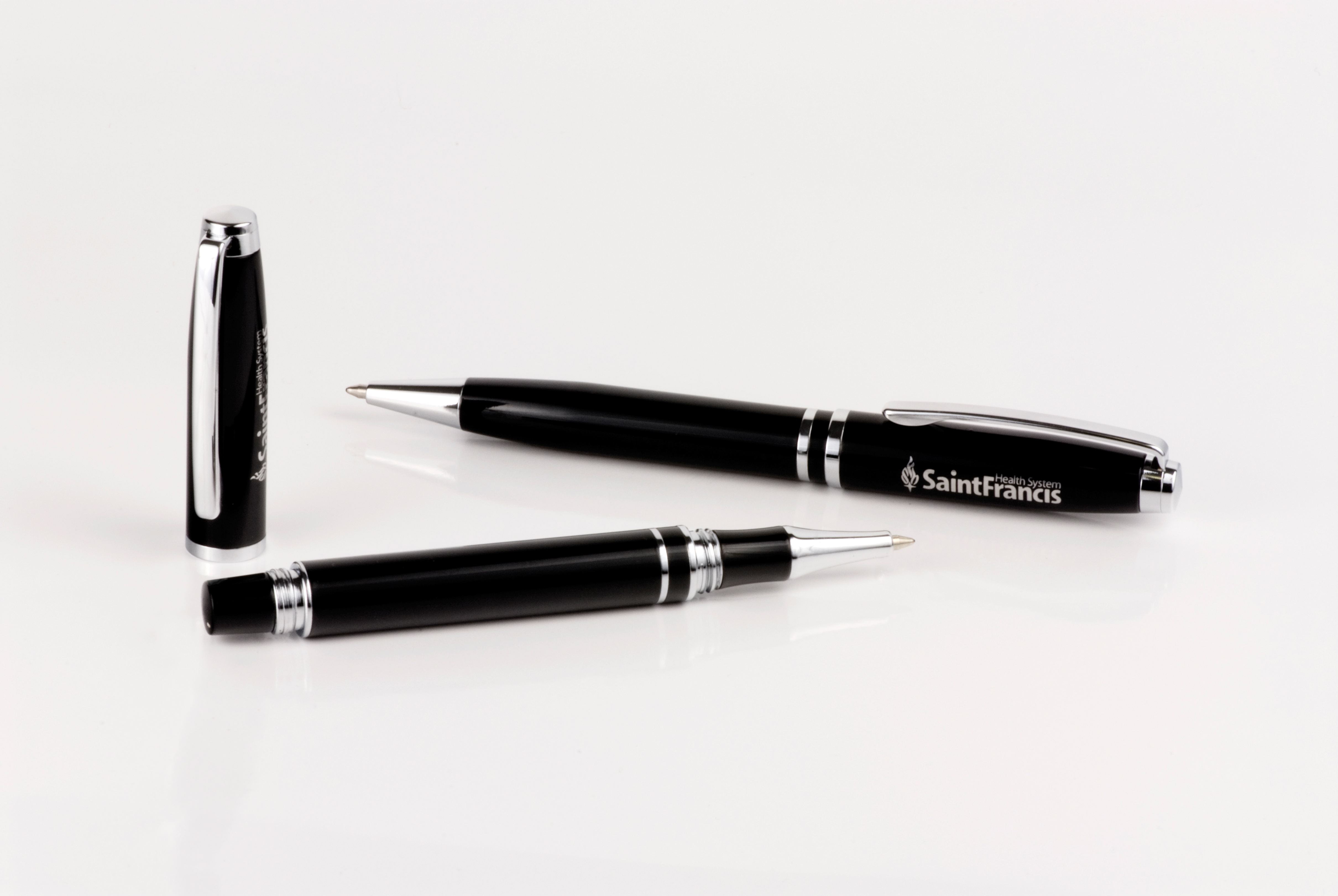 Ispin Twist Action Ballpoint Pen & Screw Off Cap Rollerball Set