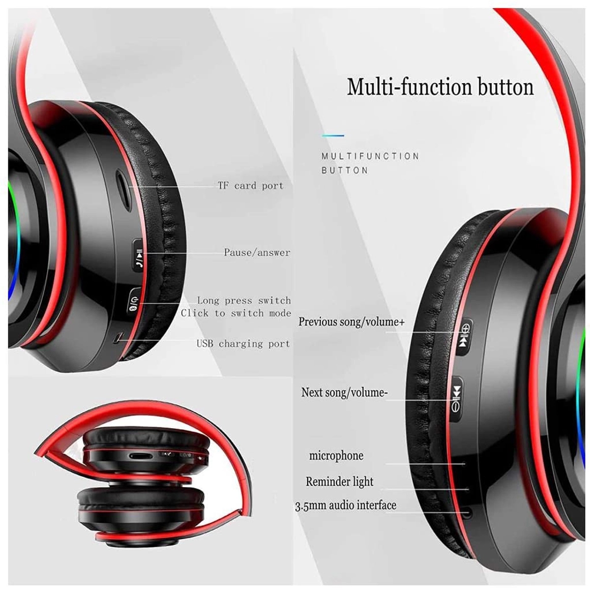 Wireless Foldable Headphones with Microphone 3