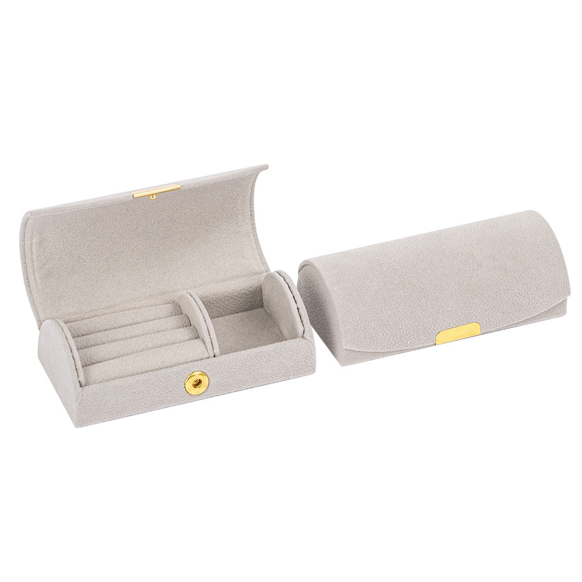 Suede Travel Jewelry Case With Ring Holder 6