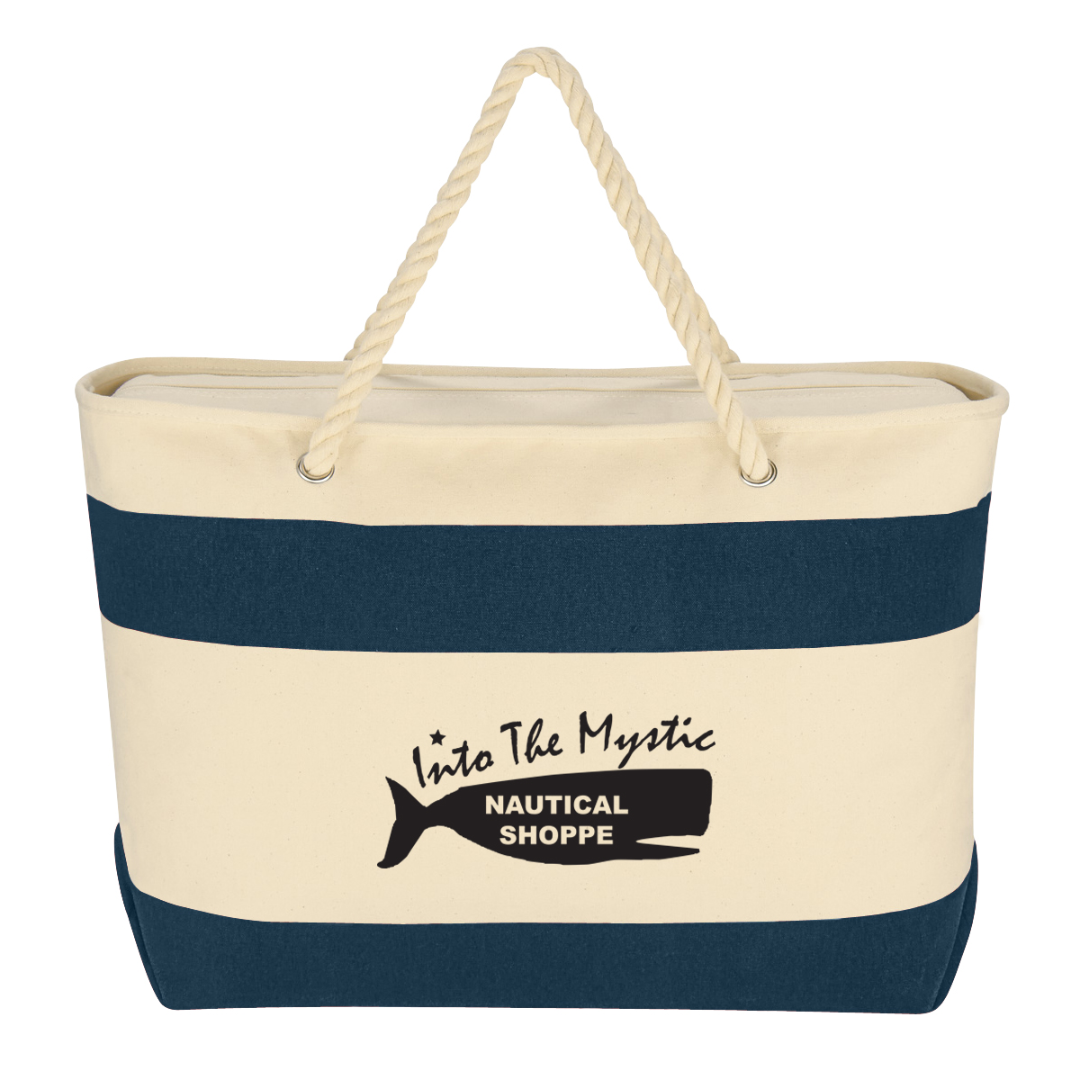Large Cruising Tote Bag With Rope Handles, custom tote bag with logo imprint 4