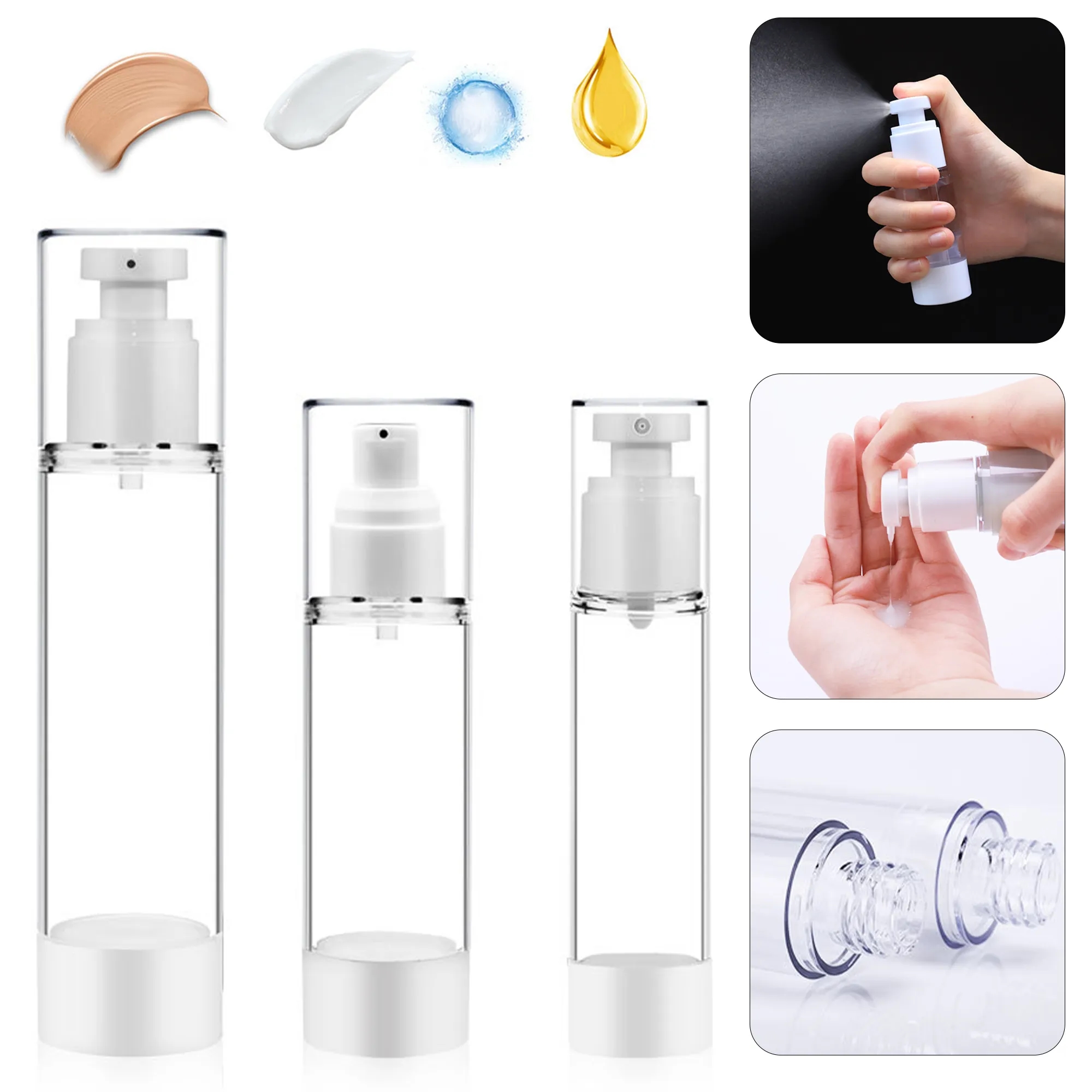 Vacuum Plastic Lotion Dispenser Bottles