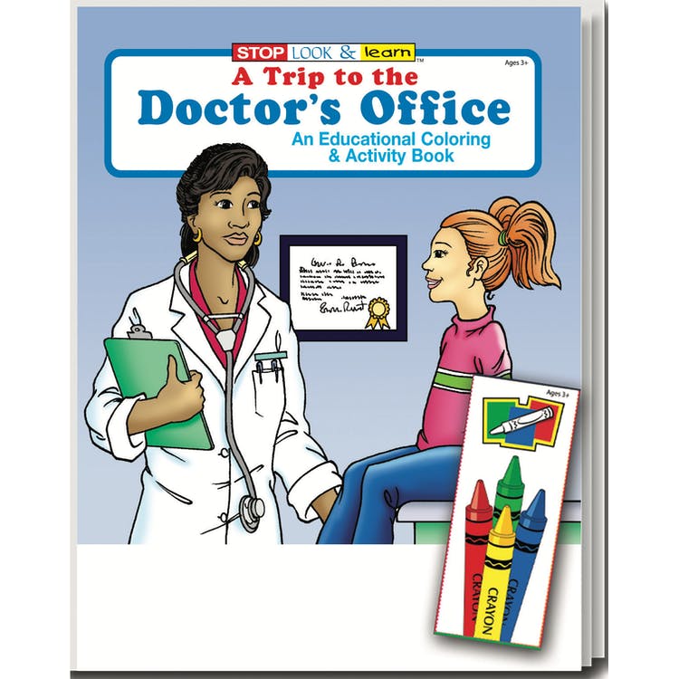 A Trip to the Doctor's Office Coloring Book Sets - 4 Pack Crayons Ages 3-11 1