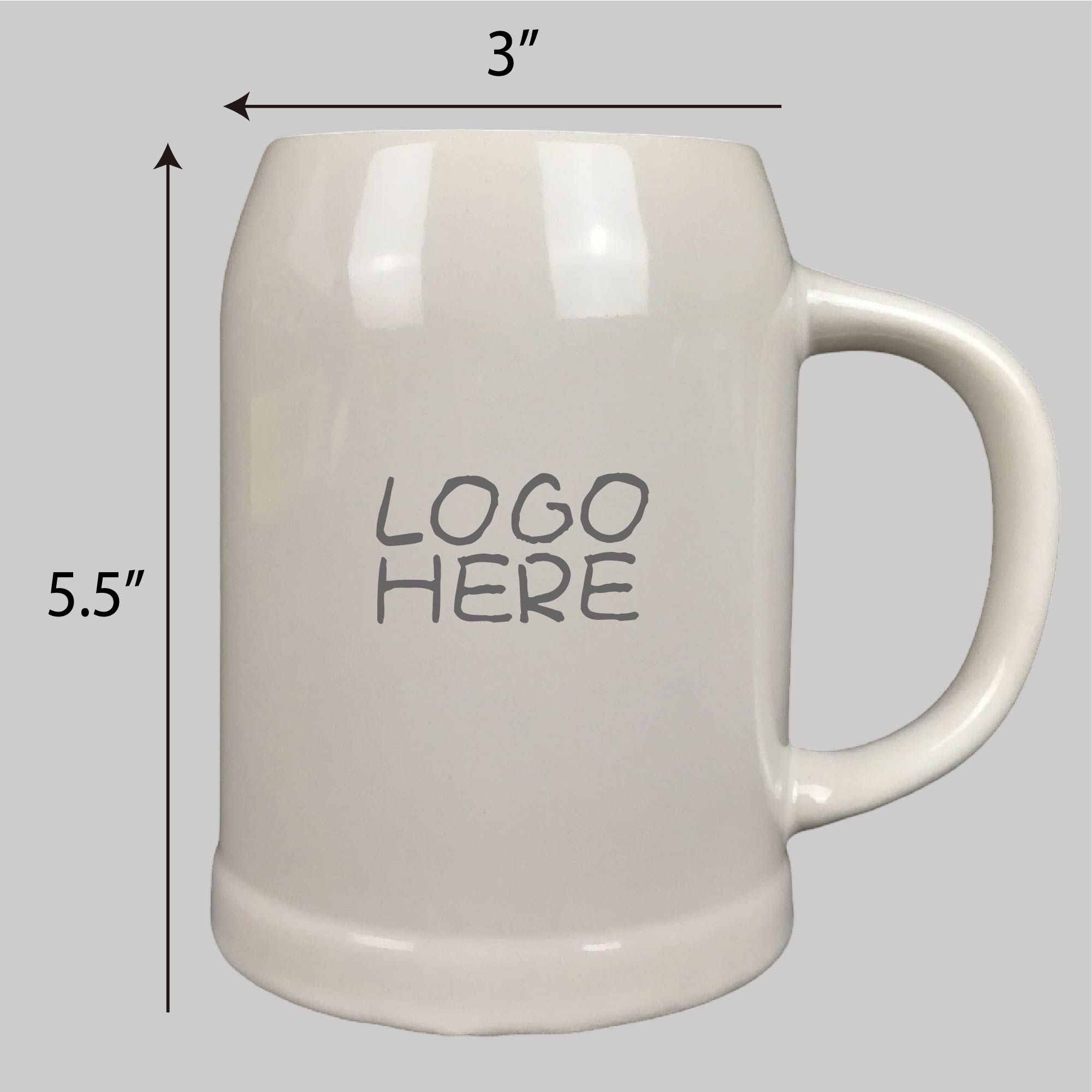 20 Oz. White Beer Mugs 2