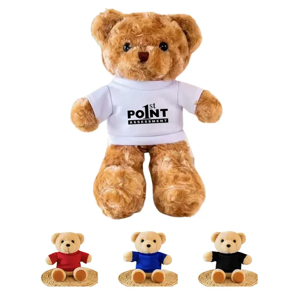 12'' Grey Stuffed Plush Teddy Bear Toy with Logo Clothes