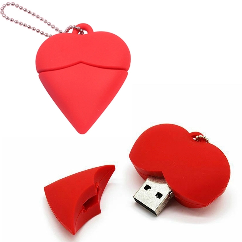 Soft PVC Heart USB Flash Drive 3