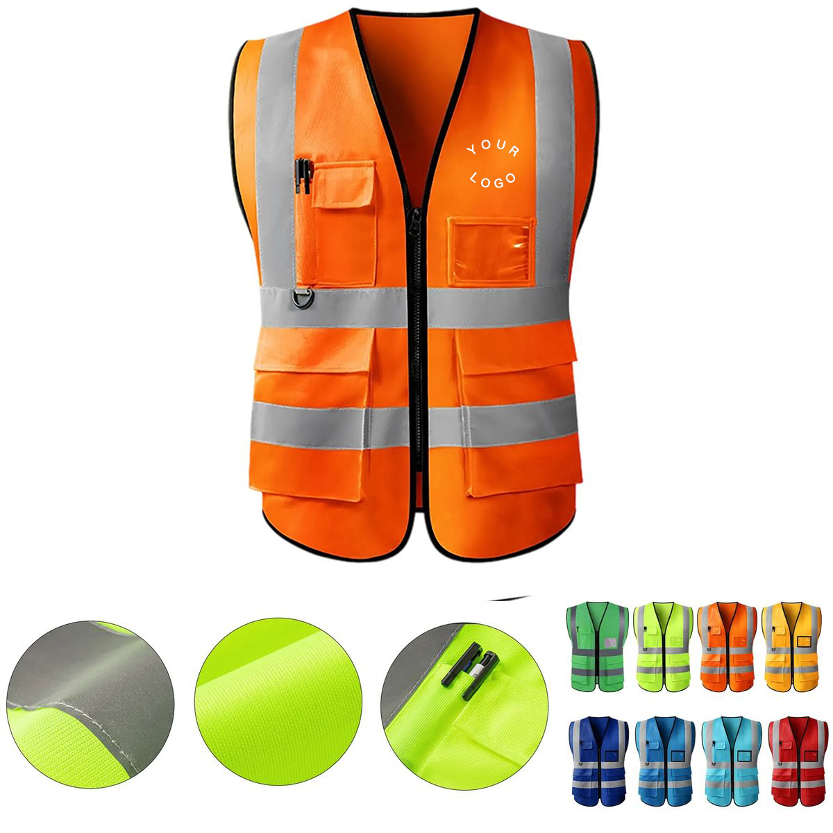 High Visibility Safety Vest With Reflective Strips 1