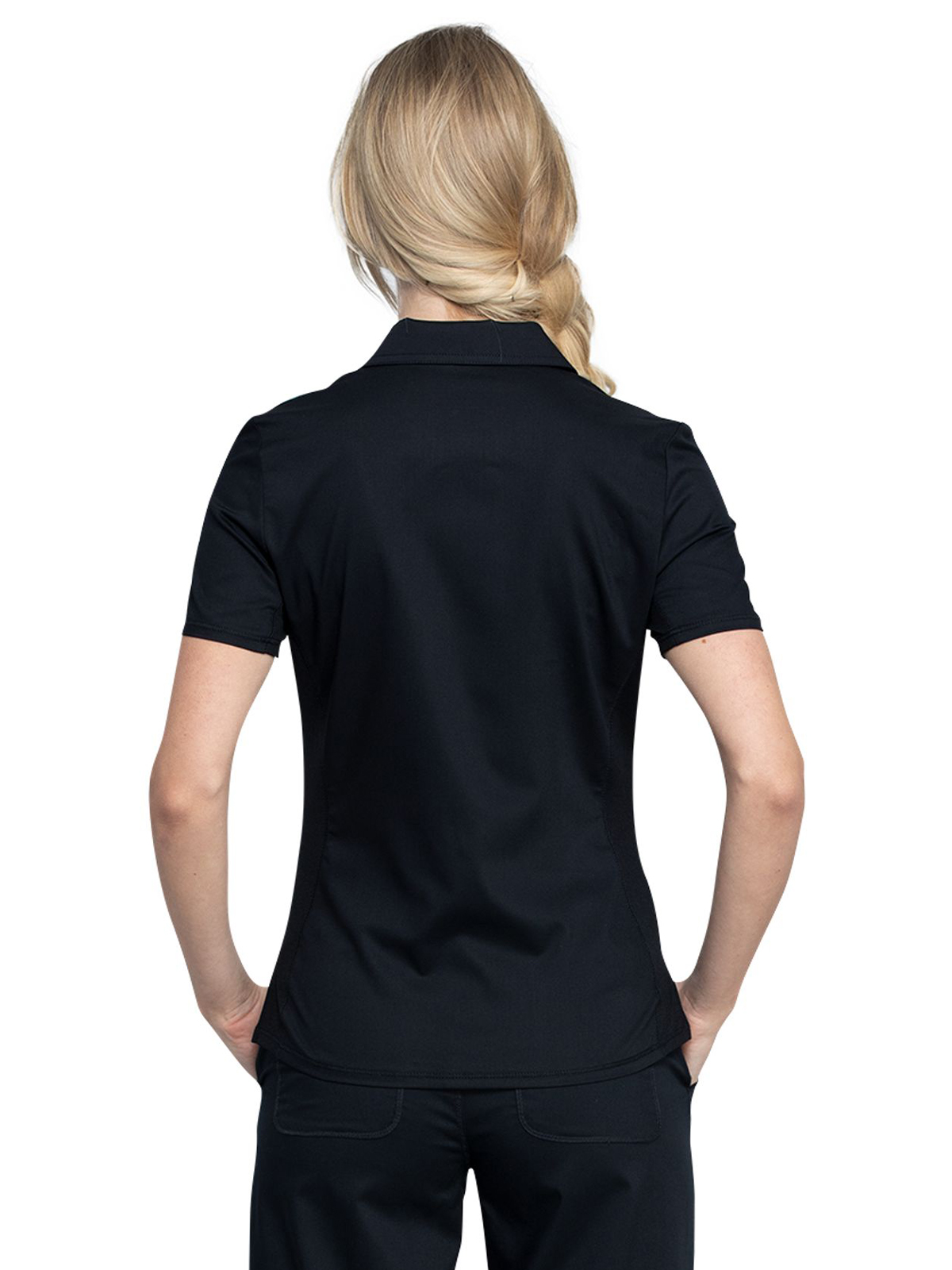 Cherokee - Workwear Revolution - Women's 1-Pocket Tuckable Snap Front Polo Shirt 9
