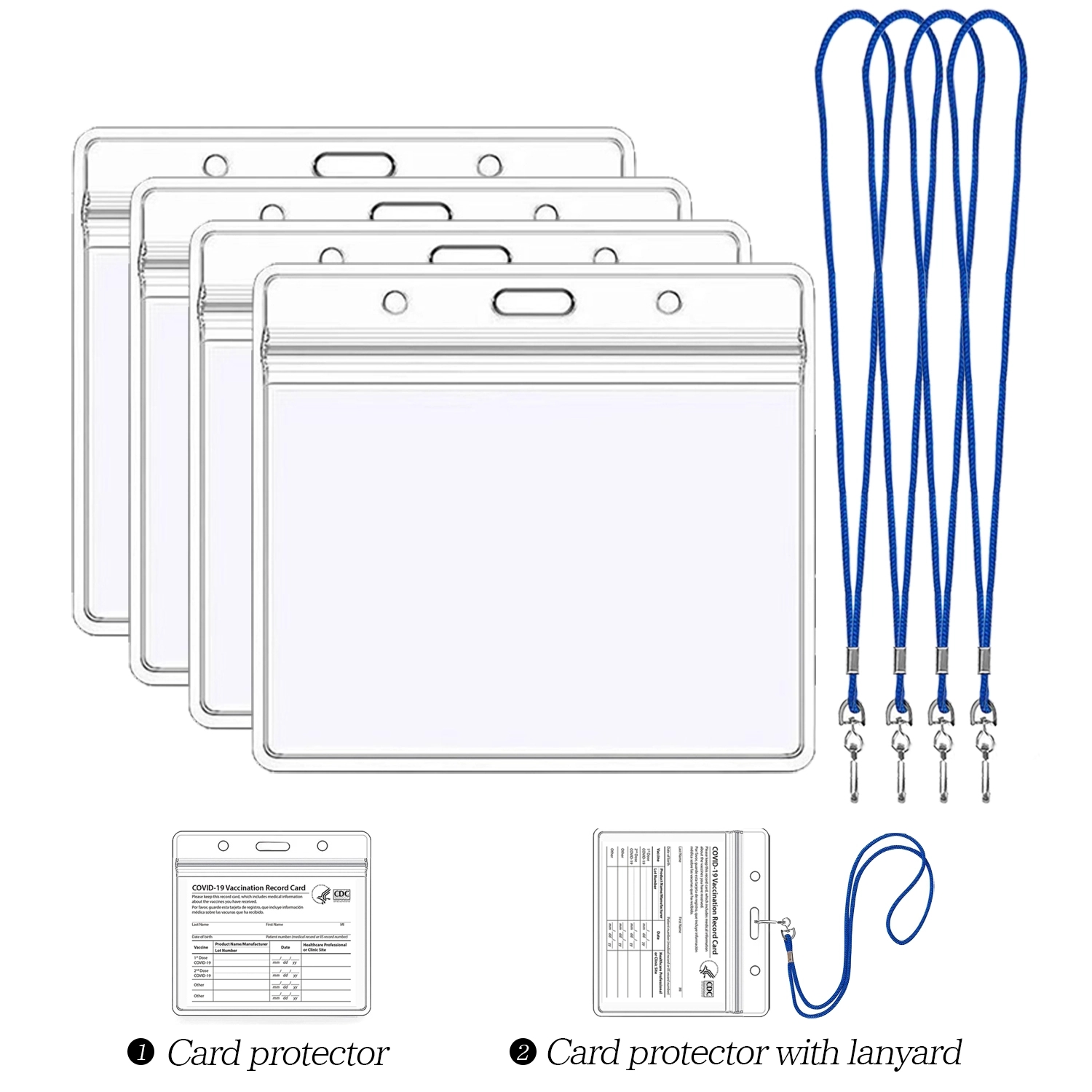 PVC CDC Vaccination Card Holder with Lanyard 4