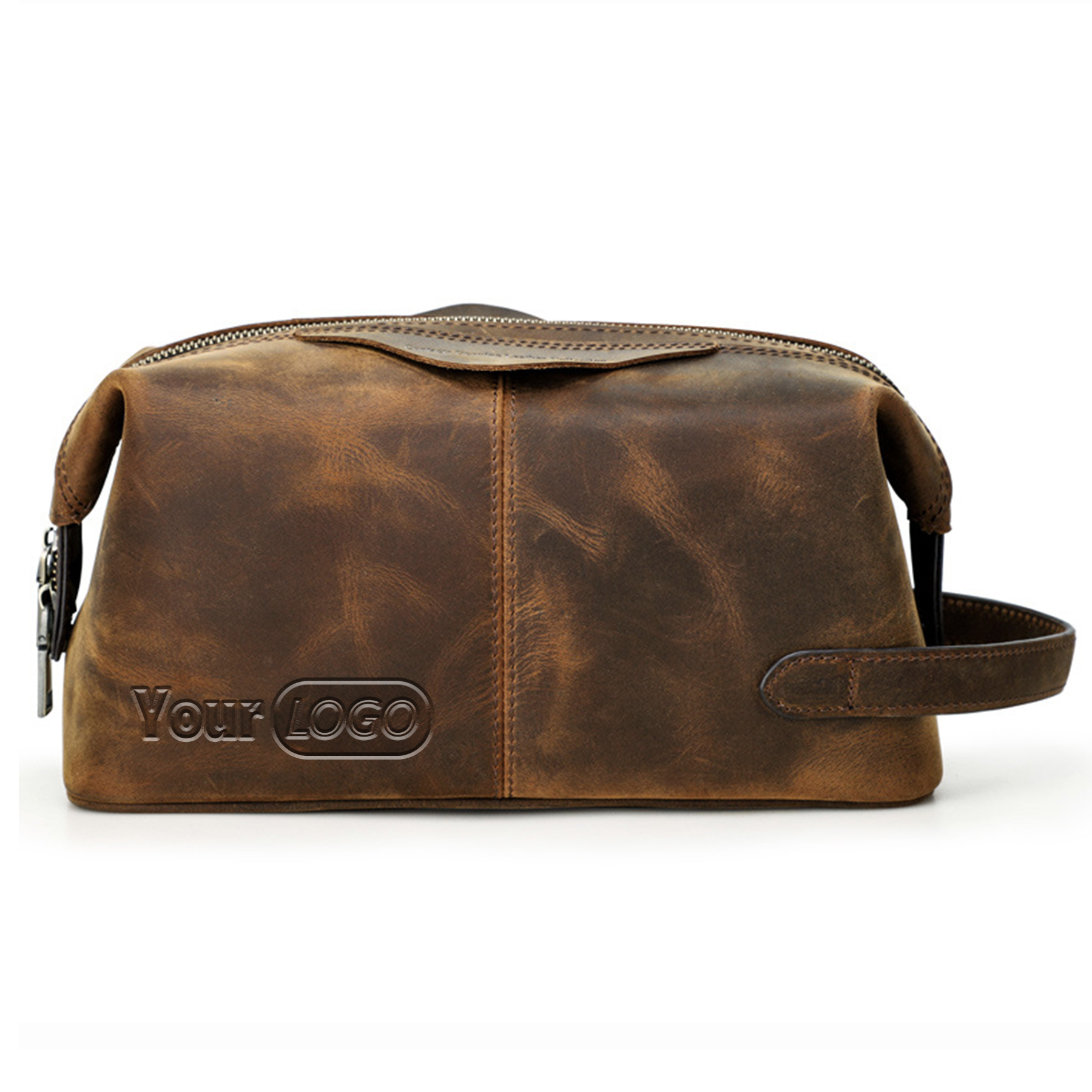 Leather Crazy horse Washable set-in pocketCosmetic bag Men 2