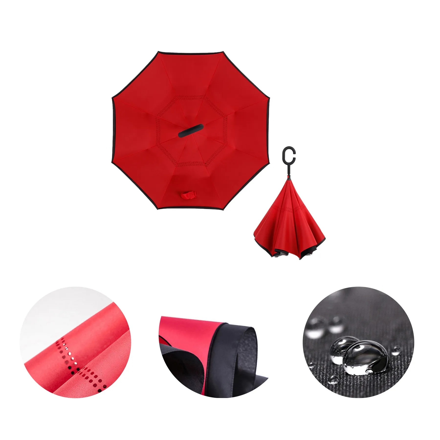 Car Reversible Straight Pole Double Tier Umbrella 5