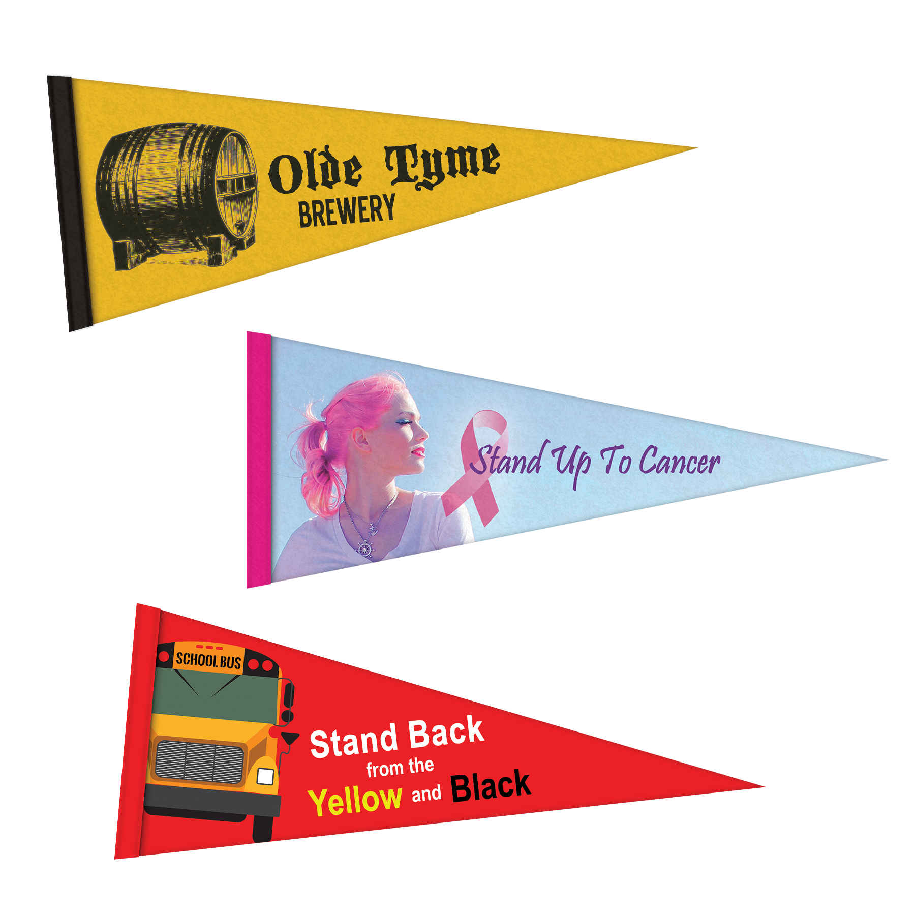 4" x 10" Digitally Printed Single Sided Custom Felt Pennant 4