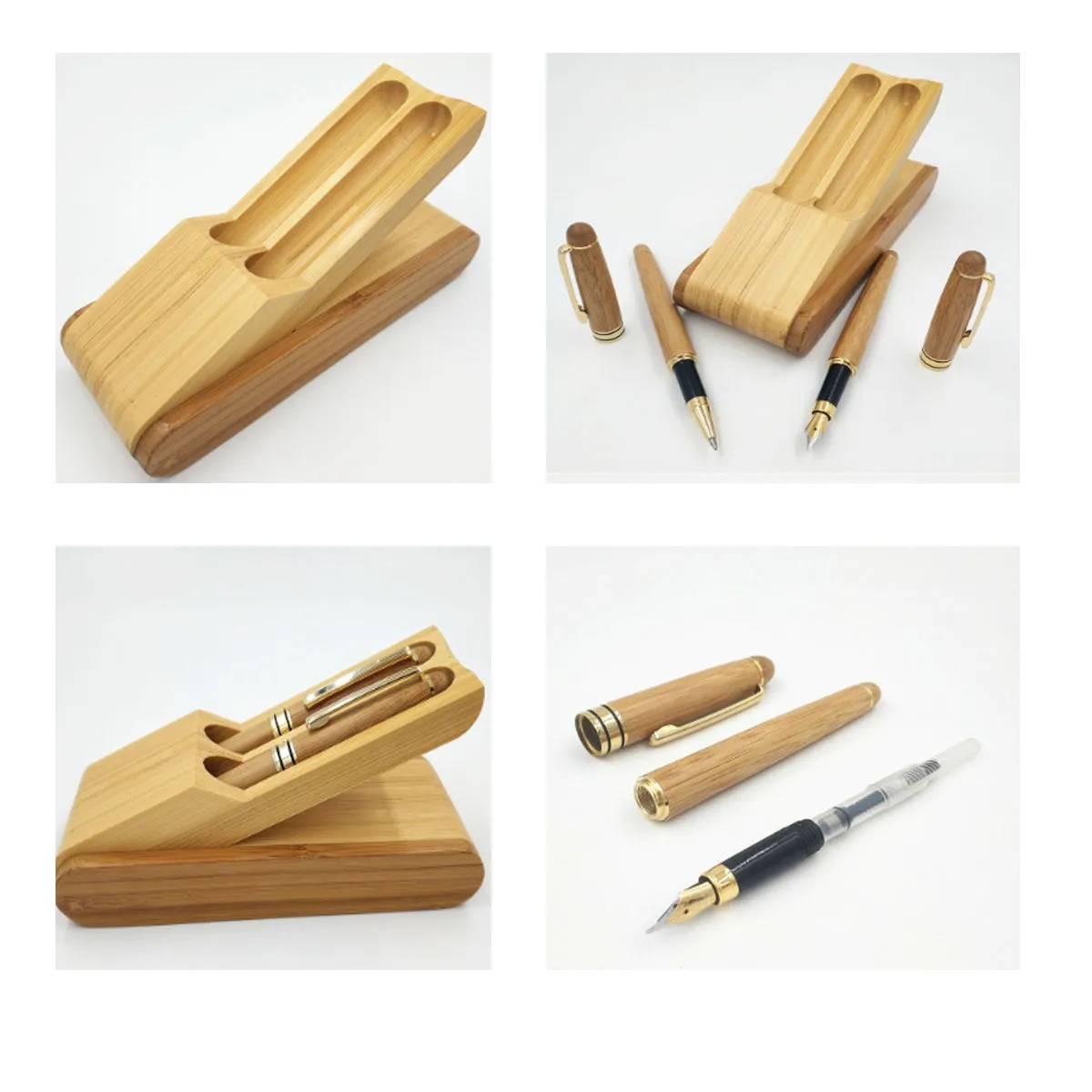 Creative Bamboo Gel Ink Pen Set 6