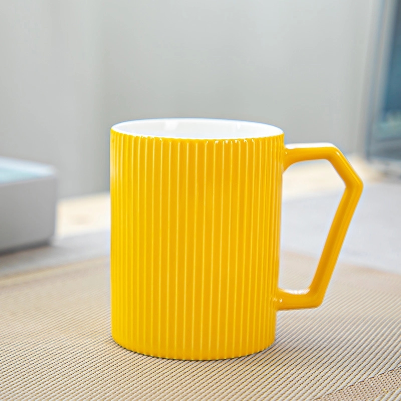 Custom 12 Oz Creative Striped Ceramic Mug 11