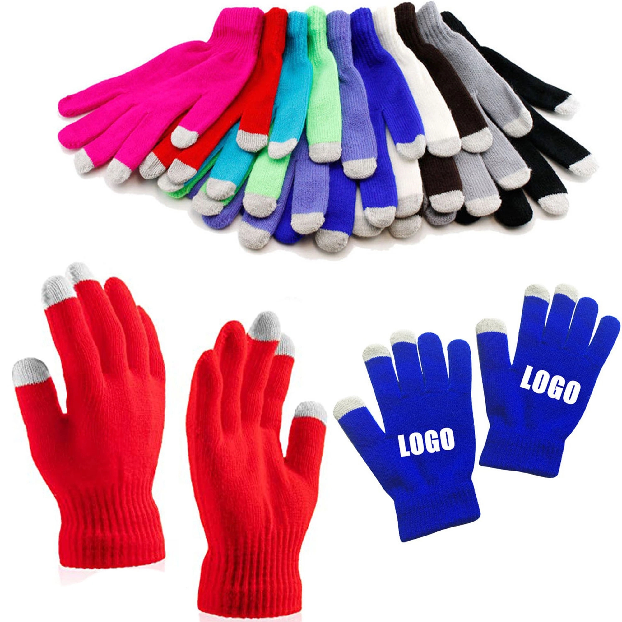 Acrylic 3 Fingers Touch Screen Gloves