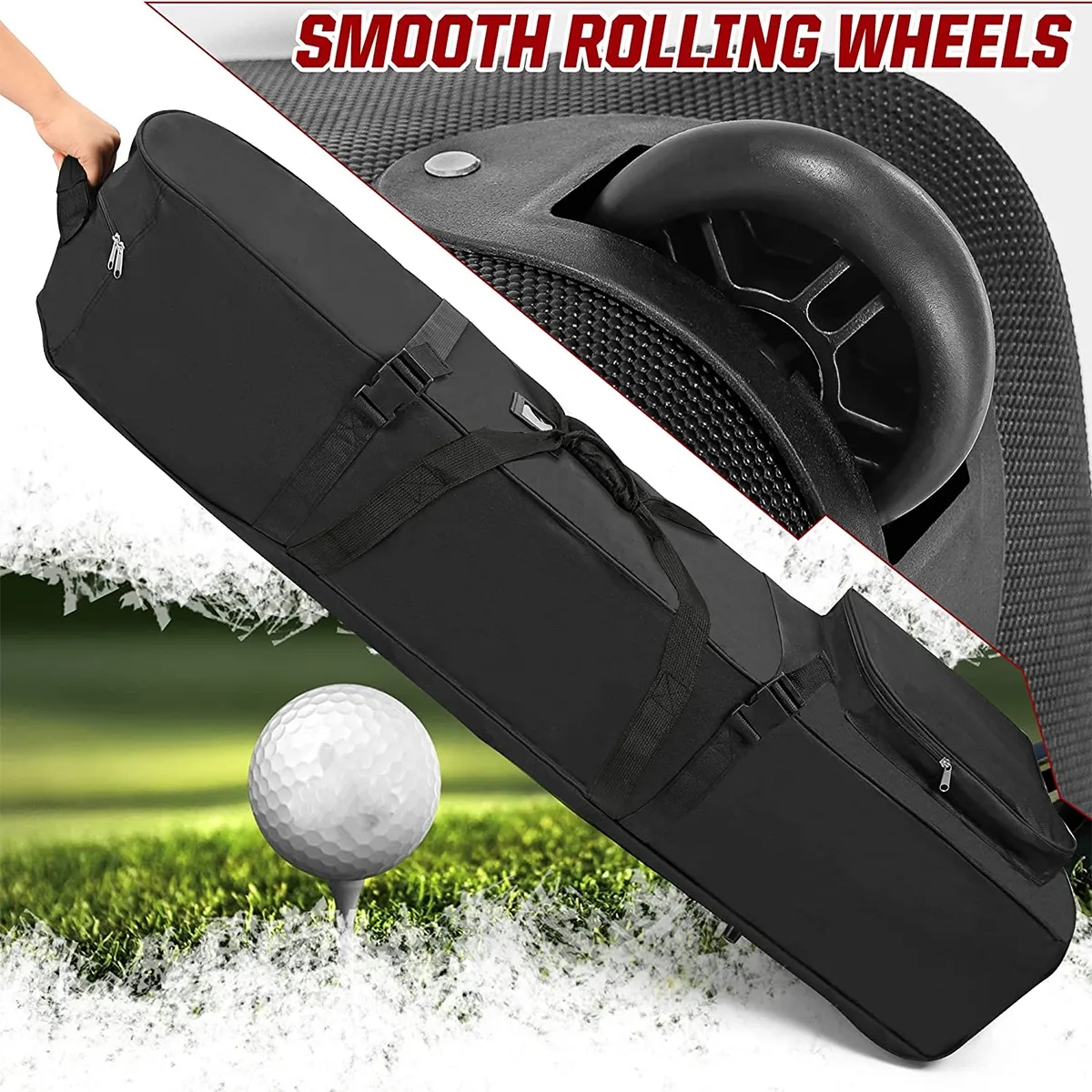Outdoors Soft Waterproof Golf Travel Club Bag With Wheels 3