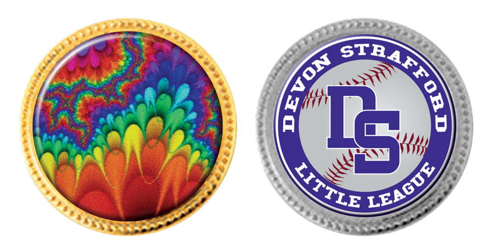 Round Lapel Pin w/ Decorative Border (1") 2