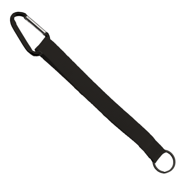 3/4" Sewn Polyester Keychain with Metal Split-Ring and Carabiner 213
