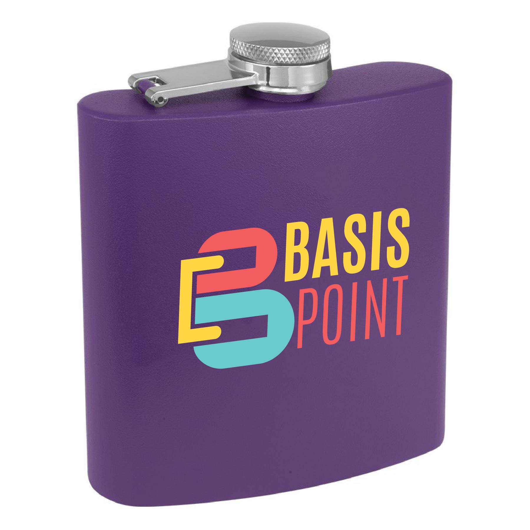 6 Oz. Matte Purple Powder Coated Stainless Steel Flask