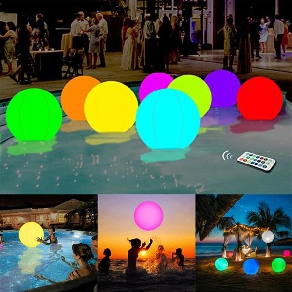 16" LED Inflatable Glowing Beach Ball Light up Pool Toys 2