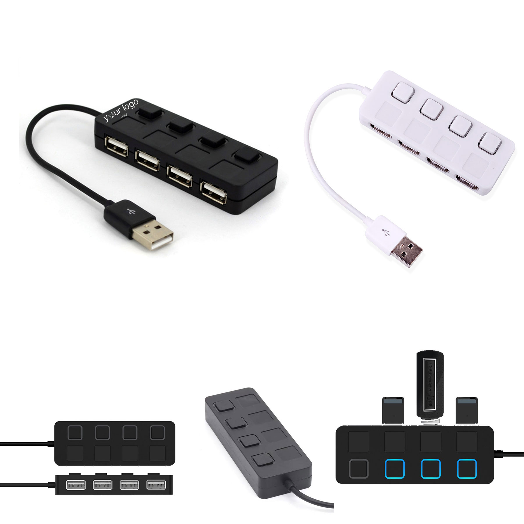 4 Port Traveler USB Hub 1