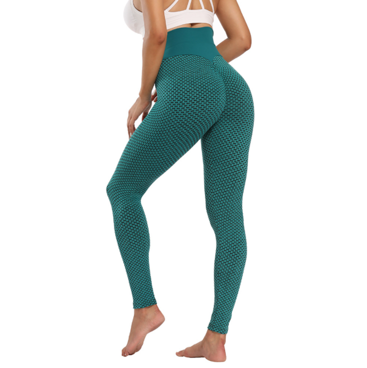High Waist Honeycomb jacquard yoga pants 2