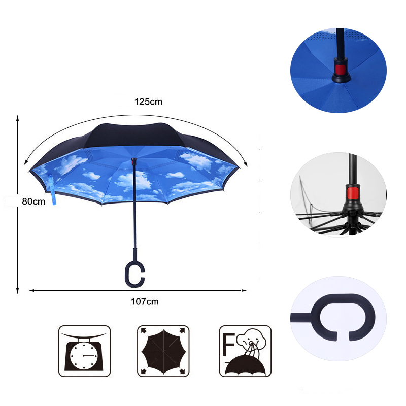 Full Color C Handle Reverse Umbrella 4