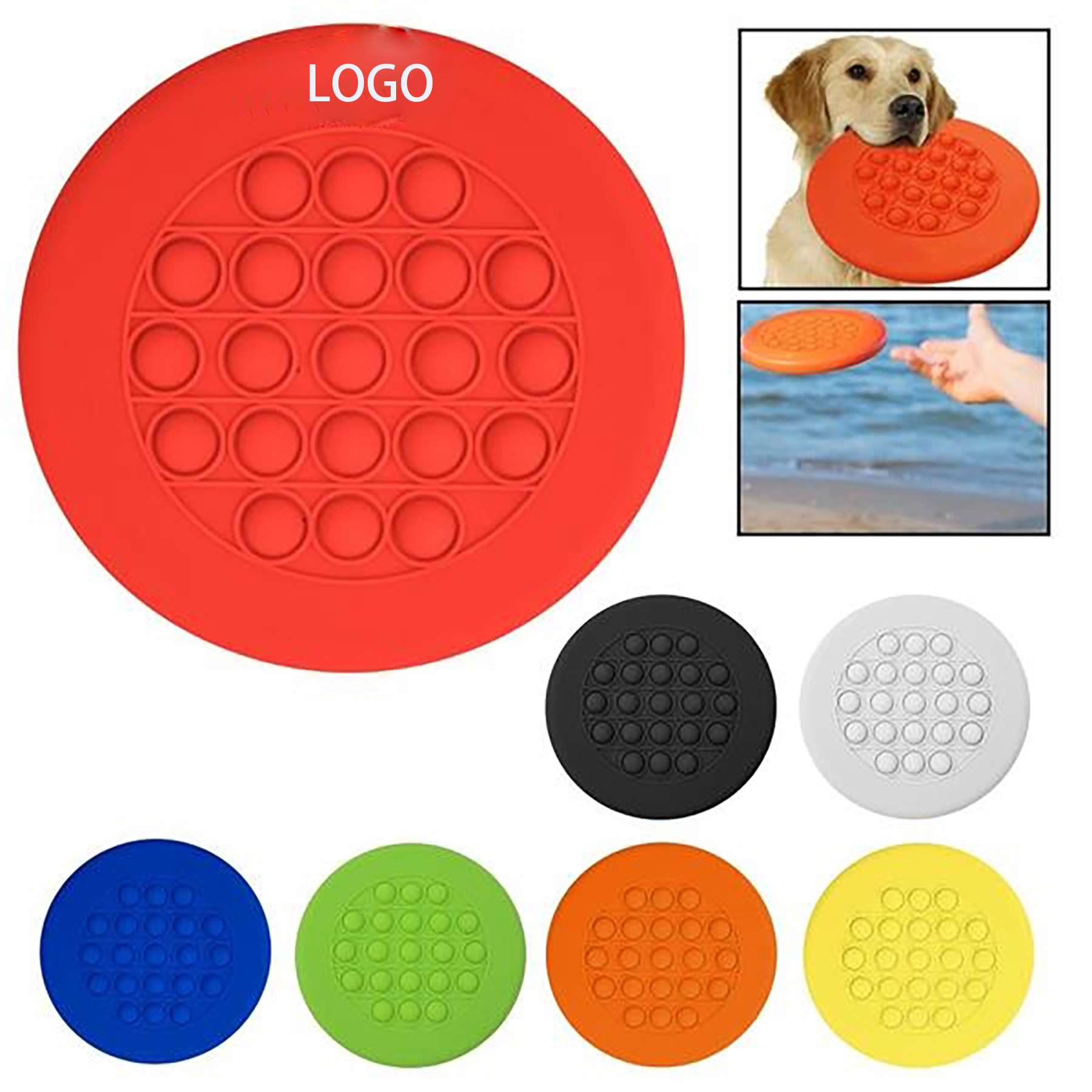 Push Pop it Silicone Dog Flying Disc for Small Medium Puppy Dogs 13