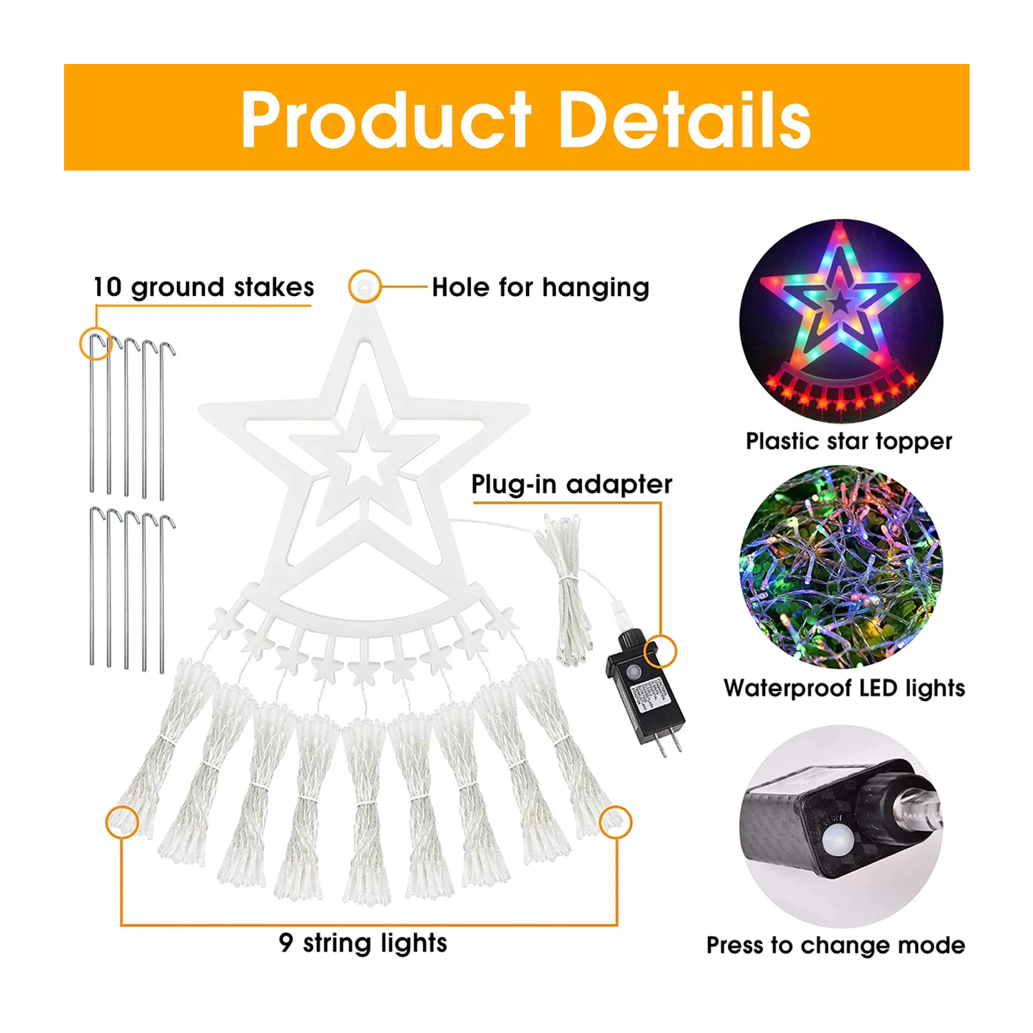 Magic Star Waterfall Light with App Control 6