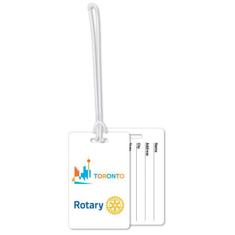Write-On Luggage Tags .020 Plastic 2.13"x3.38" in Full Colour with 6" Loop
