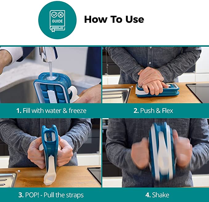 Portable Ice Cube Tray/Kettle Makes 18 Ice Cubes 7