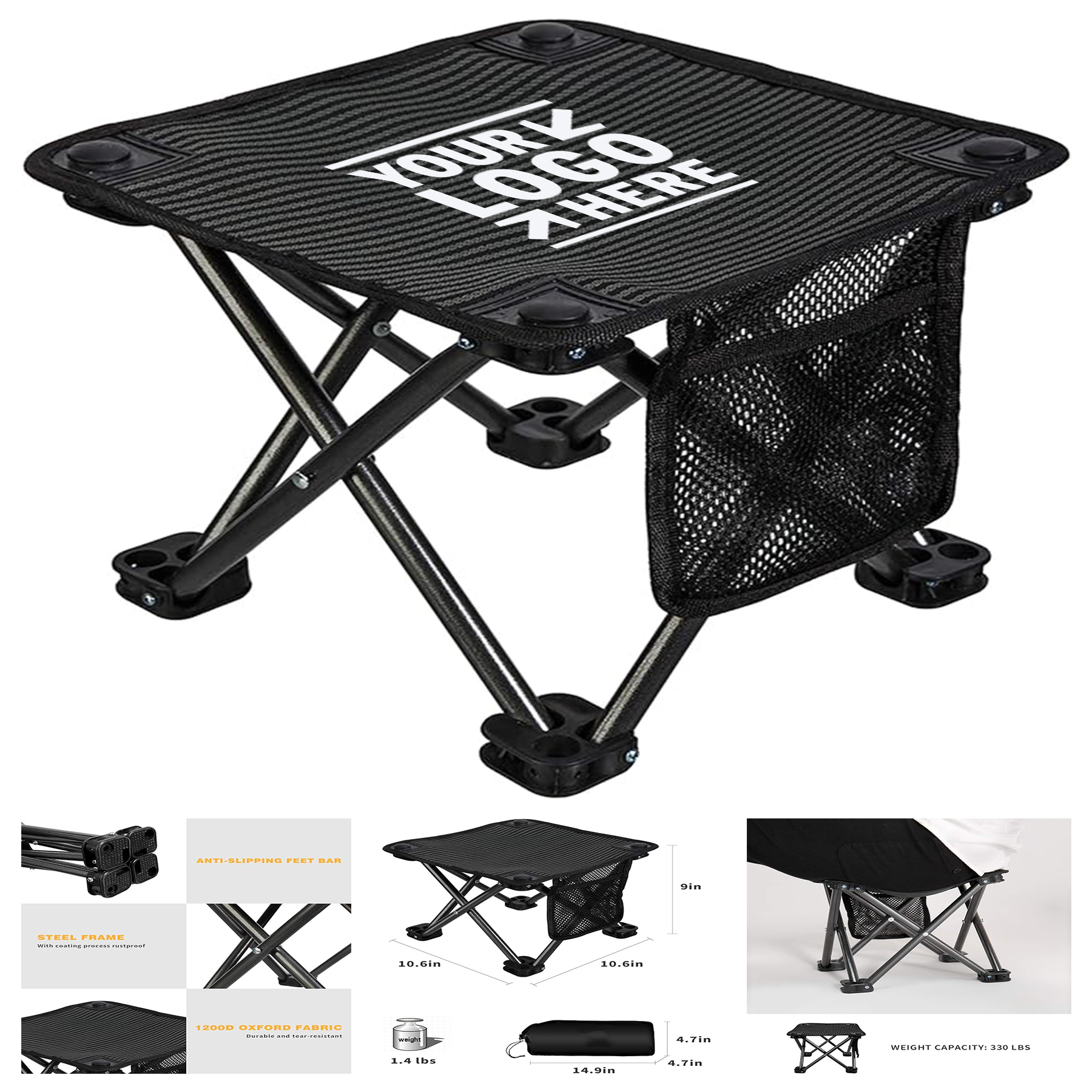 Outdoor Sport Backpacking Lightweight Portable Compact Small Camping Folding Stool With Pocket 2