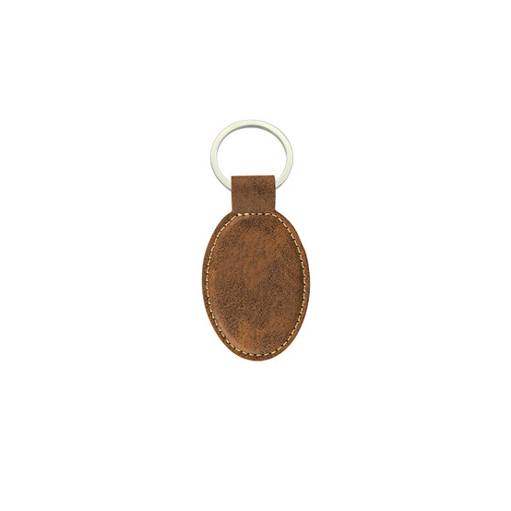 Vegan Leather Oval Shaped Keychain 11